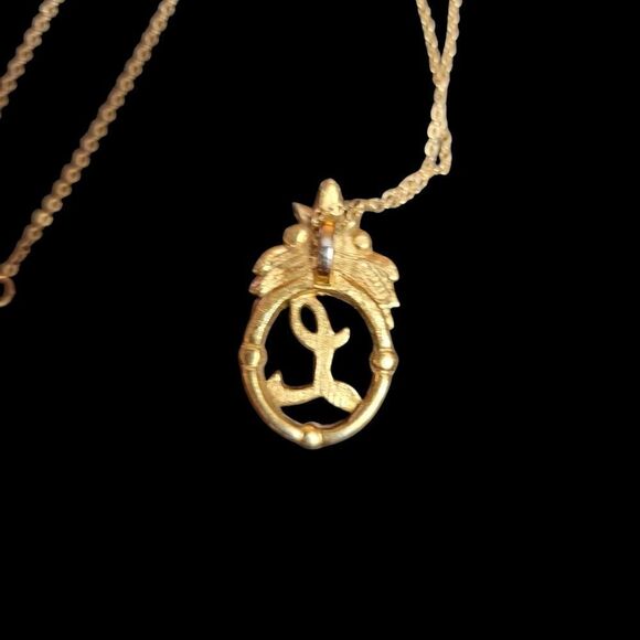 💍Vintage Avon Monogram Initial L Pearl Pink Rose Gold Tone Pendant and Chain - Picture 4 of 7